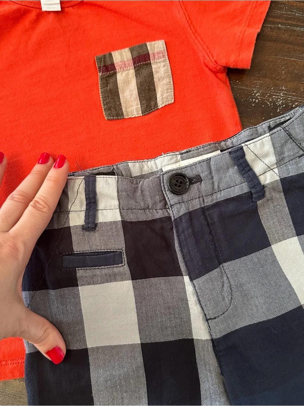 Authentic BURBERRY Boy Nova Check Shorts & Tee Set 18-24M 2Y Toddler
